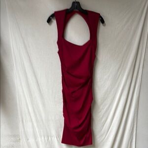 NWT Nicole Miller Collection Deep Red Midi Dress